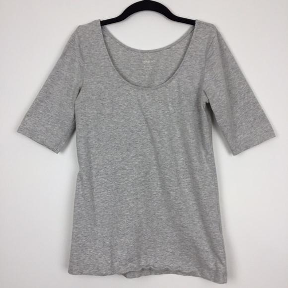 Smart Set Scoop Neck Tee Womens Small Cotton Spandex Half Sleeves Basic T-Shirt - Picture 1 of 4
